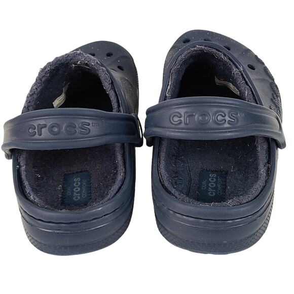 Crocs navy faux fur lined clogs shoes Mens 4 Womens 6 - Picture 7 of 8